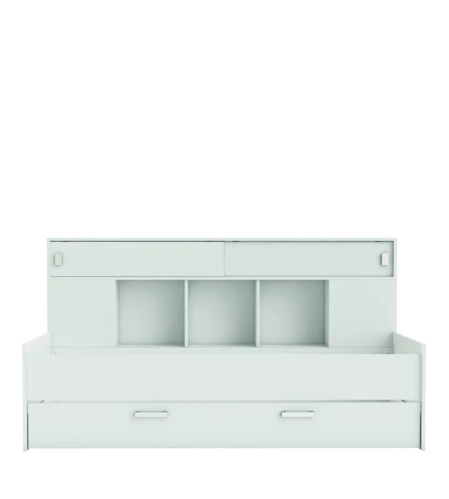 Letto singolo con contenitore e libreria, 204x109x122,5 cm